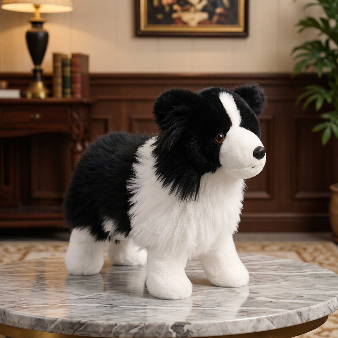 仿真狗玩偶边牧犬毛绒具宠