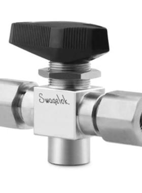 世伟洛克SS-L83XKF4不锈钢高压低温3通球阀PCTFE1/4in.FNPT内螺纹