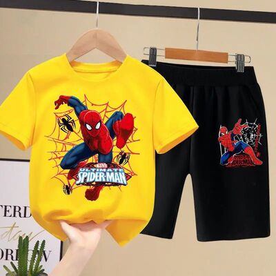 Disney Children's T-shirts Set  Aoger Spiderman Boys Summer