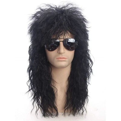 70s 80s Rockstar Wig Blonde Punk Fluffy Curvy Long for Men W