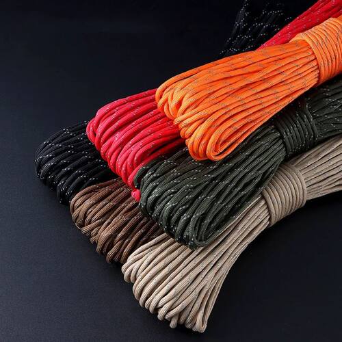 Reflective Paracord 550 Military 7 Strand Rope Tactical Para