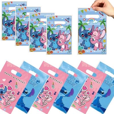 Disney Lilo & Stitch Party Gift Bag Plastic Blue Stitch Pink