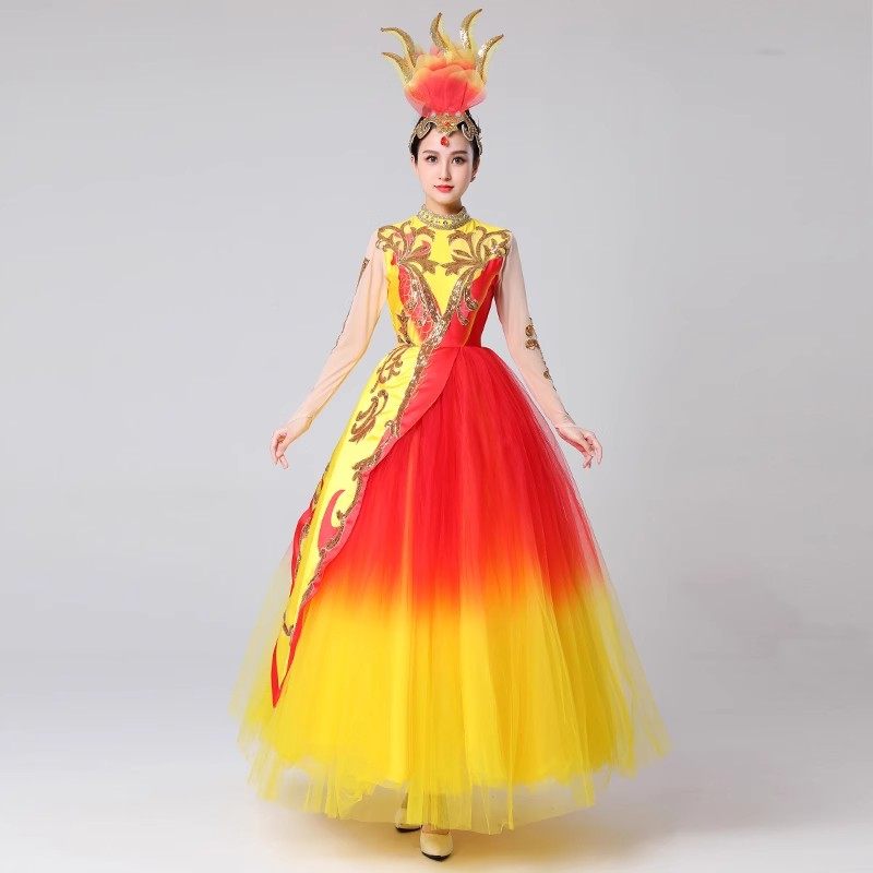 开场舞大摆裙演出服大气2025新款现代舞大型舞台歌伴舞表演连衣裙