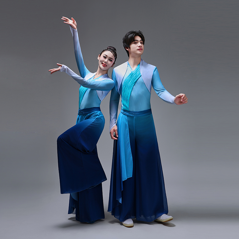 古典舞演出服女新款大河印象舞蹈服秧歌服装扇子舞伞舞表演服套装
