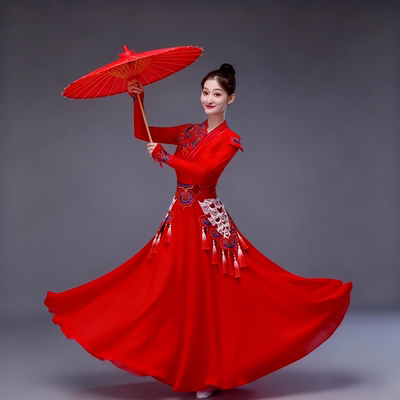 新款打鼓演出服女腰鼓手鼓成人2025古典舞喜庆国潮风舞狮锣鼓大鼓