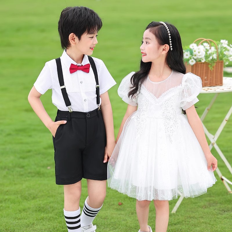 尼糯儿六一儿童节白色合唱演出服