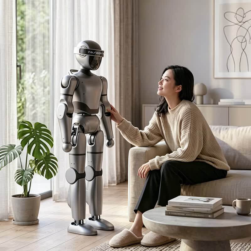 CASBOT MINI双足仿生人形机器人自主导航避障家庭陪伴导览科研教学智能机器人学校商超活动现场跳舞表演引流