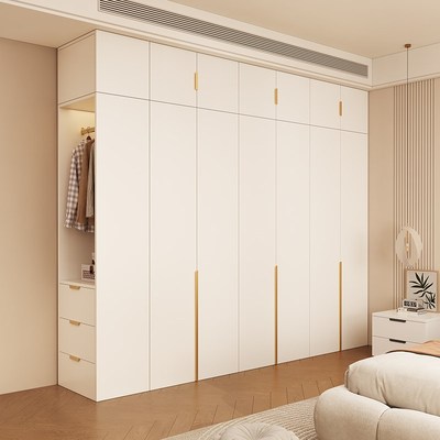 法式奶油风衣柜卧室家用小户型现代简约轻奢通顶储物柜成品大衣橱