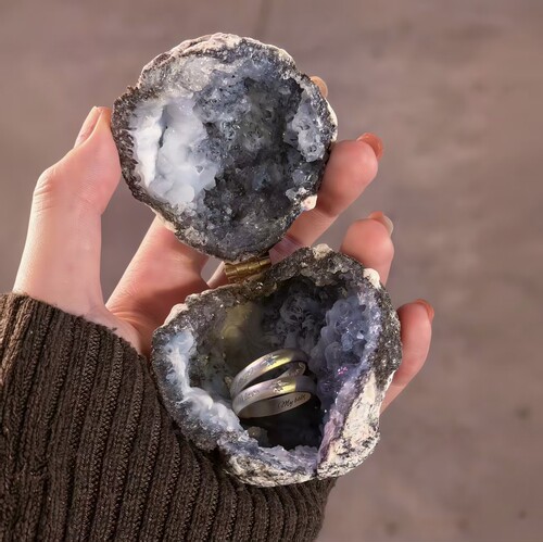 晶洞戒指盒手工DIY水晶创意摆件