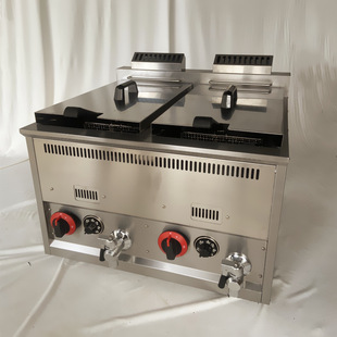 71炸炉商用恒温72双缸双筛油炸机台式 大容量17L调温煤气炸锅