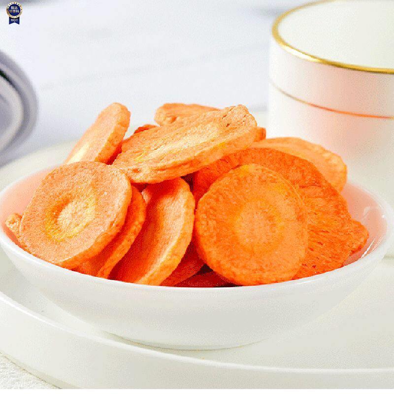 $胡萝卜脆片果乾袋装蔬菜乾烘乾胡萝卜干即食网红休闲零食