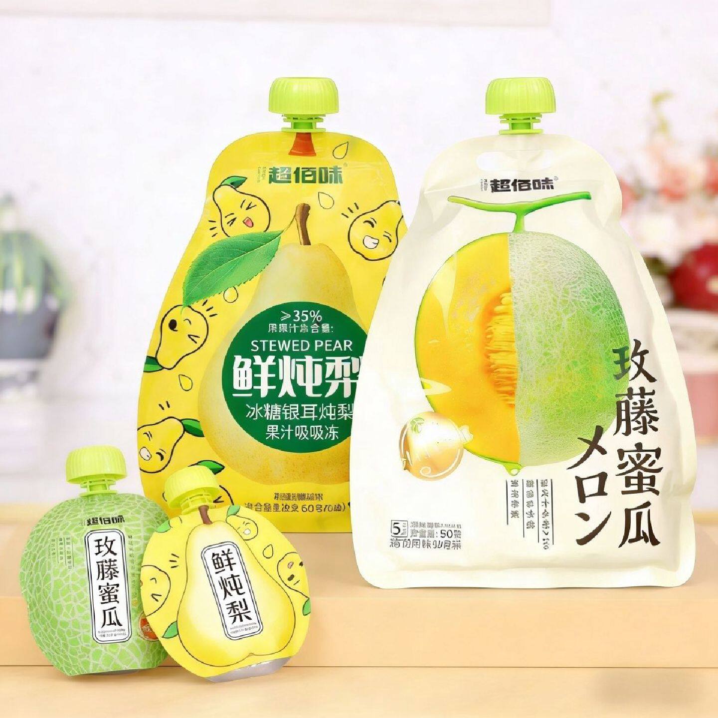 超佰味玫藤蜜瓜宿舍网红零食冰糖雪梨儿童好吃休闲零食果味果冻泥