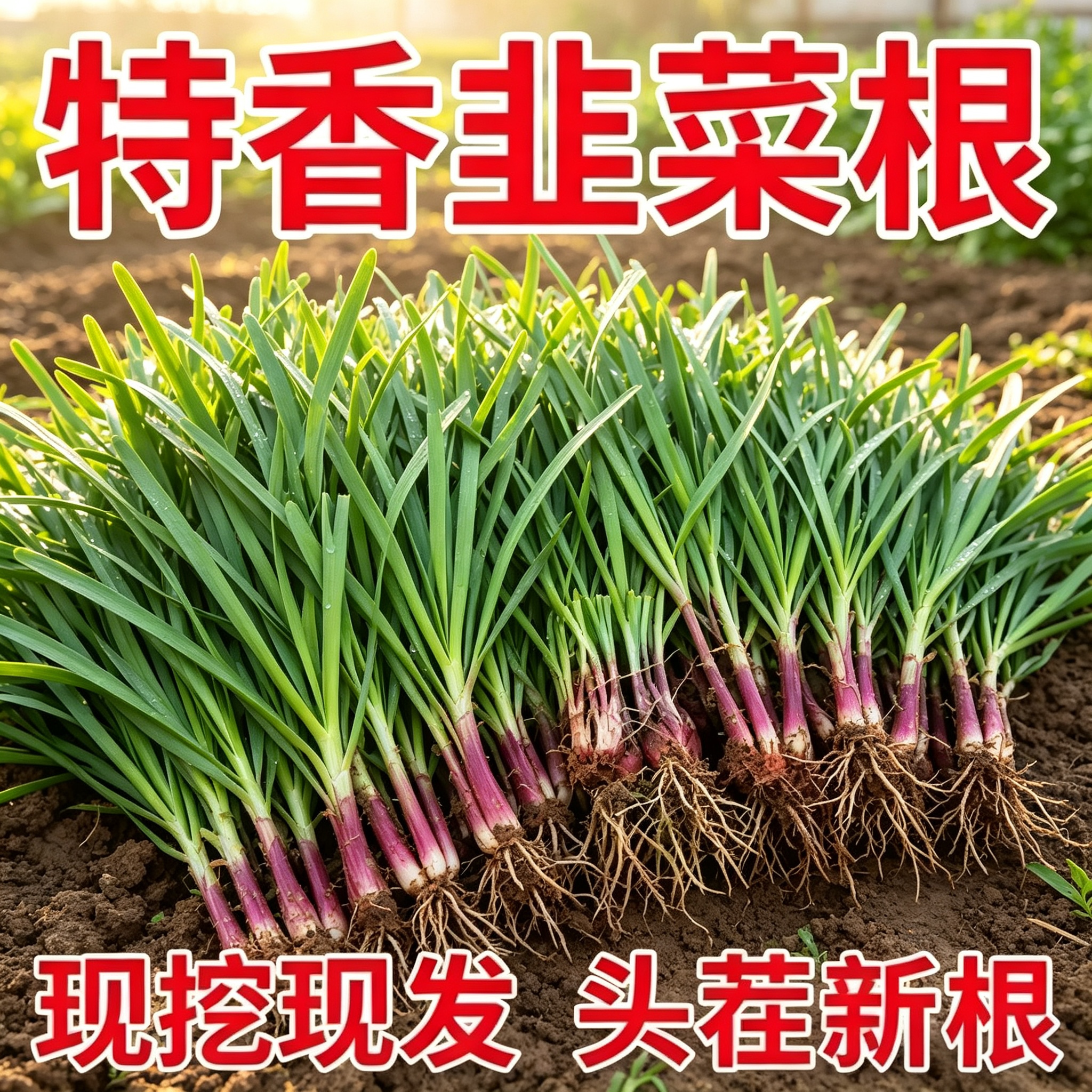 紫根宽叶韭菜苗头茬现挖易成活