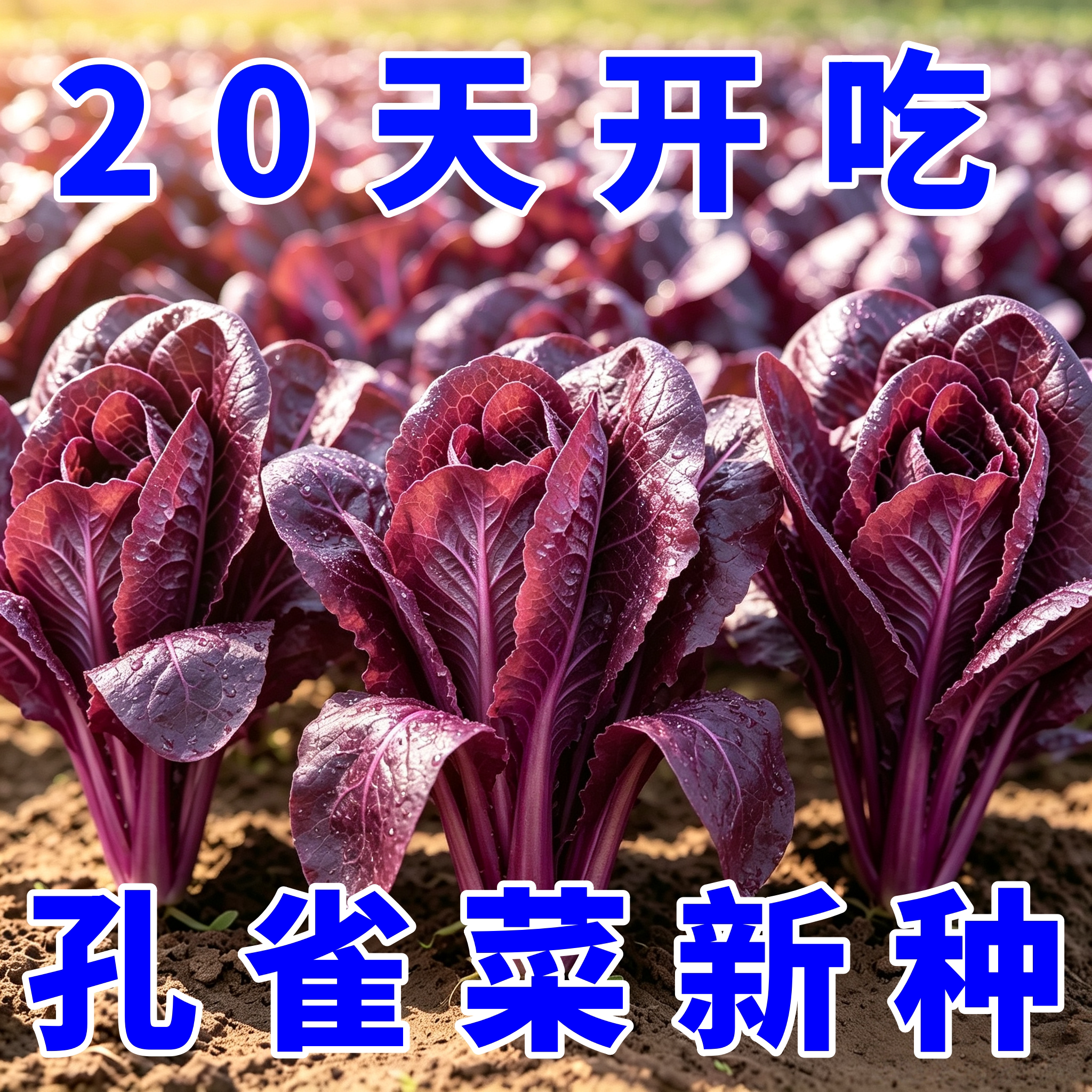 罗马直立紫孔雀菜种子甜脆多汁