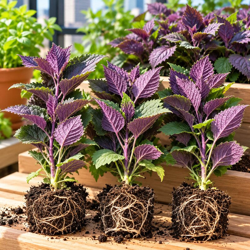 食用紫苏苗20棵带土四季盆栽