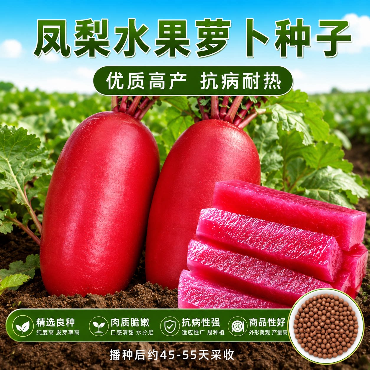 红心樱桃萝卜种子生吃盆栽