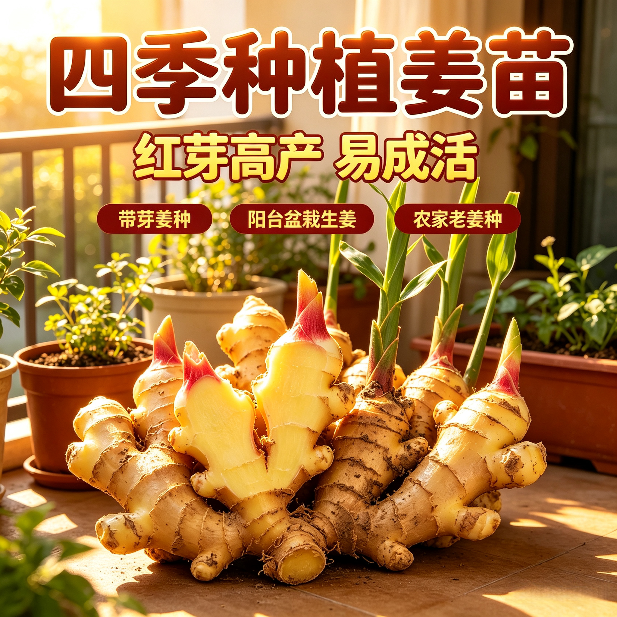 云南正宗小黄姜老品种带芽现挖