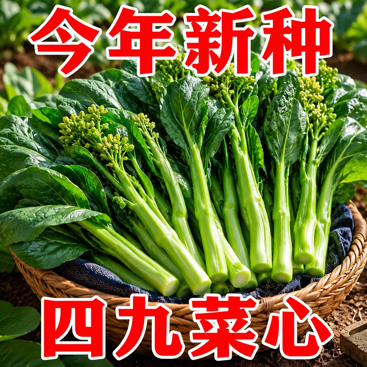 广东四九菜心种子四季播香甜油绿