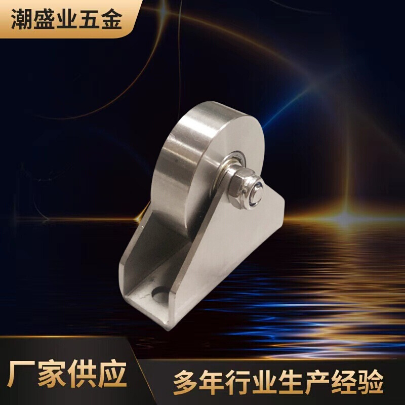 不锈钢导向定滑轮双孔小号全钢轮小型滑轮器带轴承门窗滑轮滚轮