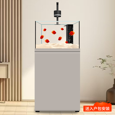新款超白玻璃底滤方缸兰寿金鱼缸