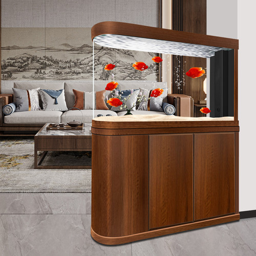 御品空间2025新款子弹头鱼缸客厅大型双面屏风底滤免换水龙鱼缸