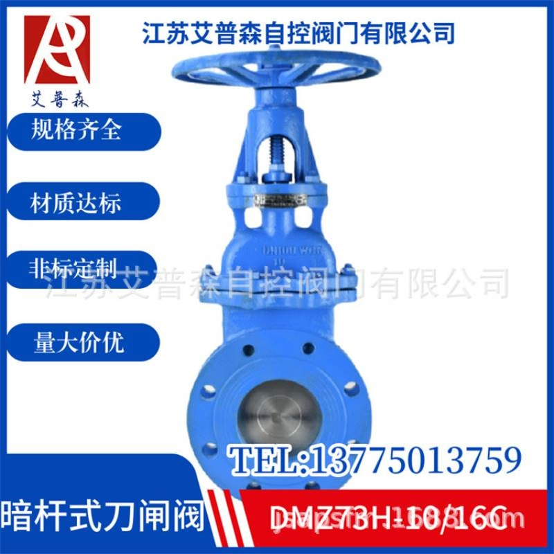 艾普森DMZ73X-10 DMZ73H-10铸钢暗杆式手动对夹法兰刀闸阀闸阀艾