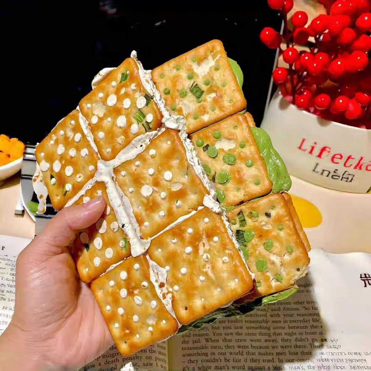 官方推荐巨大块！手撕牛轧饼牛轧糖夹心饼古早台湾小吃特产网红小