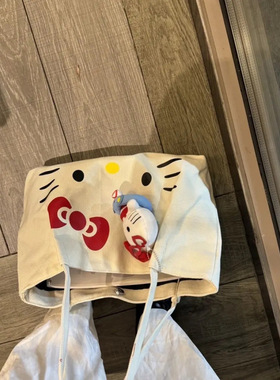 HelloKittyHello帆布托 托特包手提单肩通勤大容量学生女2025新款