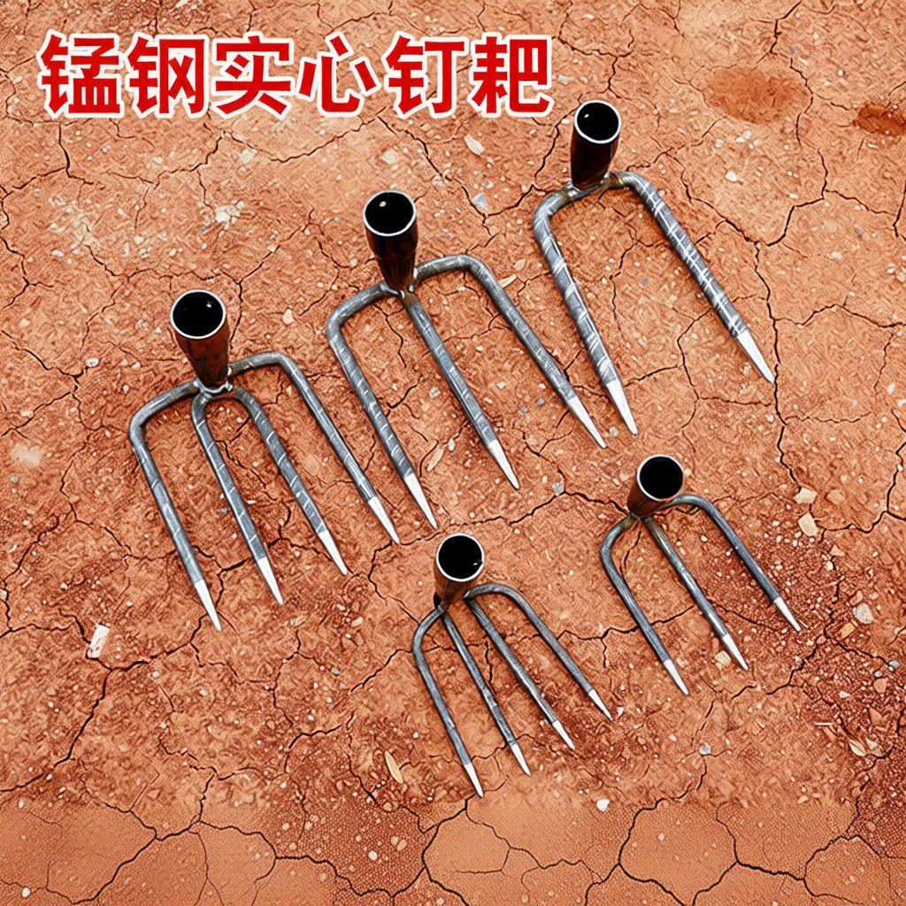 钢耙多齿耙子二齿三齿四赶海翻地铲草刨红薯花生除草家用抓钩