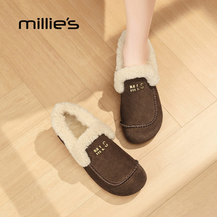 百搭面包鞋 妙丽毛毛鞋 加绒保暖一脚蹬懒人鞋 女2025新款 MILLIE