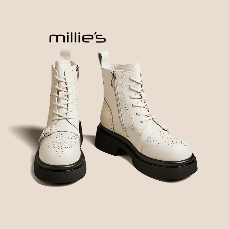 MILLIE'S/妙丽真皮马丁靴女