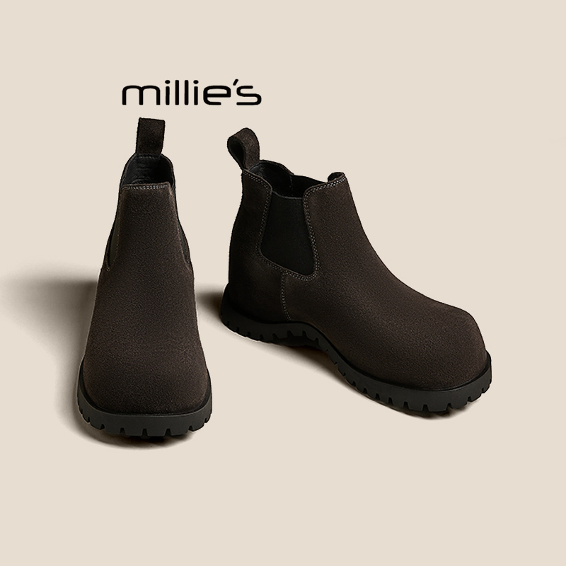 MILLIE'S/妙丽真皮切尔西靴女