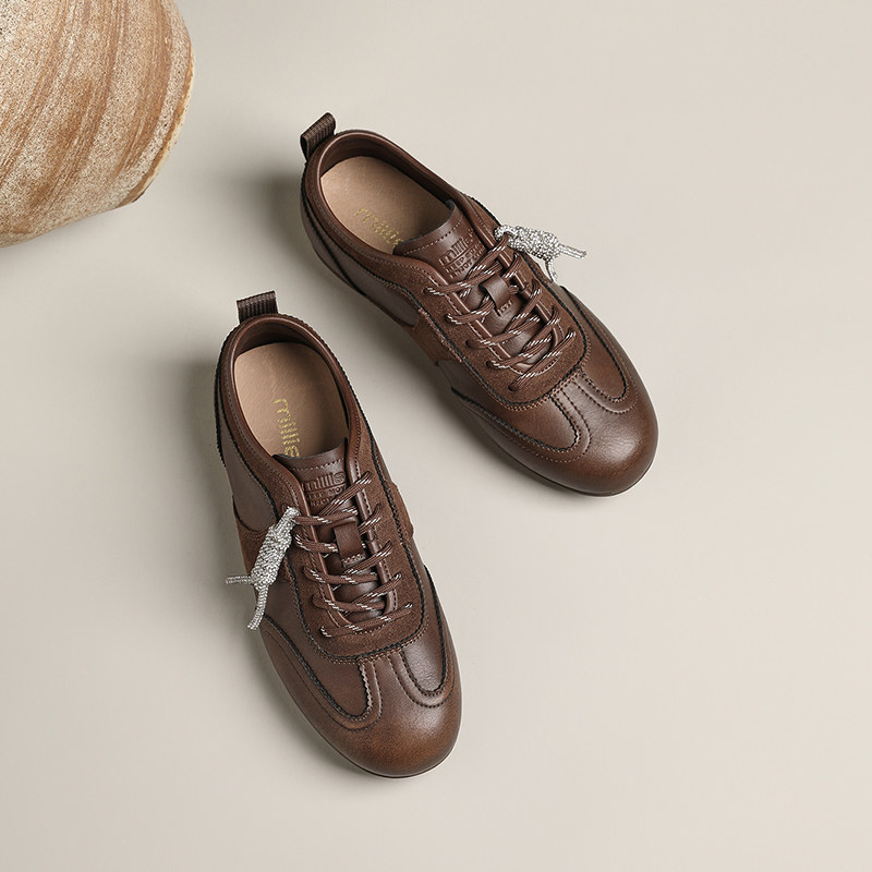 MILLIE'S/妙丽复古德训鞋女款2025年秋季新款平底休闲运动鞋百搭,女鞋,德训鞋,淘宝优惠券,粉丝福利购,淘宝优惠卷