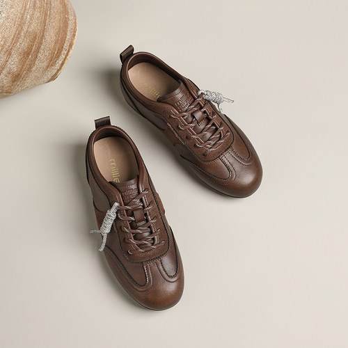 MILLIE'S/妙丽真皮德训鞋女