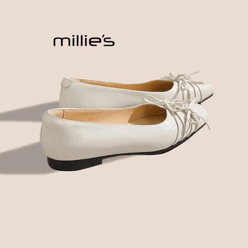 MILLIE'S妙丽法式蝴蝶结玛丽珍鞋春季新款简约通勤浅口单鞋Z,女鞋,婚鞋,淘宝优惠券,粉丝福利购,淘宝优惠卷