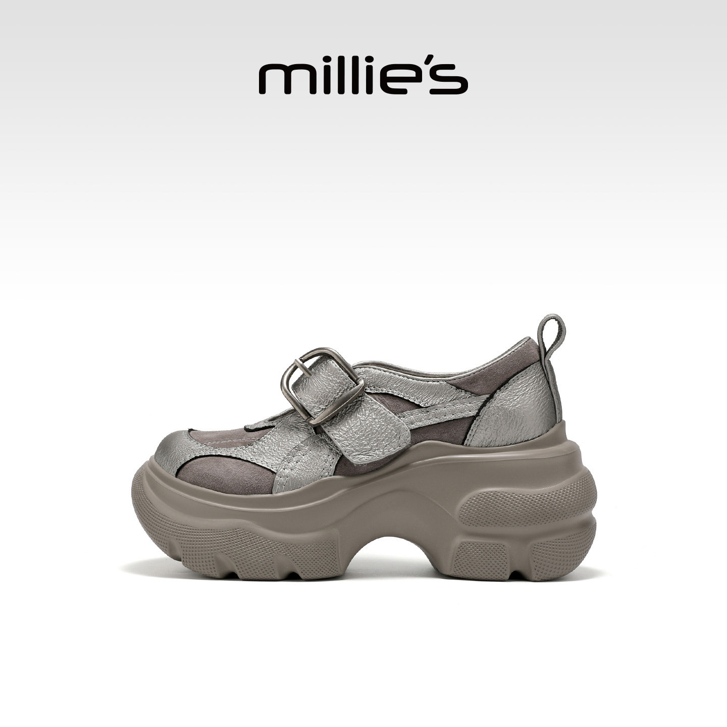 MILLIE'S/妙丽厚底玛丽珍鞋女2026春季新款魔术贴百搭增高休闲鞋Q,女鞋,玛丽珍鞋,淘宝优惠券,粉丝福利购,淘宝优惠卷