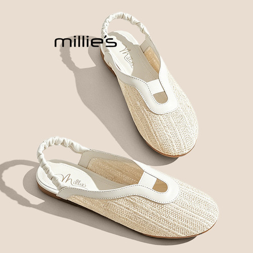 MILLIE'S/妙丽编织包头凉鞋
