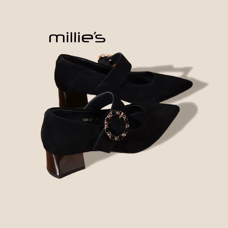 MILLIE'S/妙丽复古厚底单鞋婚鞋
