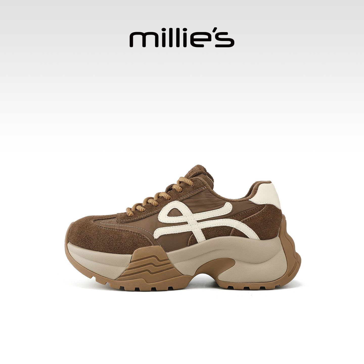 MILLIE'S/妙丽2026年新款女鞋厚底老爹鞋复古百搭时尚休闲运动鞋Z,女鞋,老爹鞋,淘宝优惠券,粉丝福利购,淘宝优惠卷