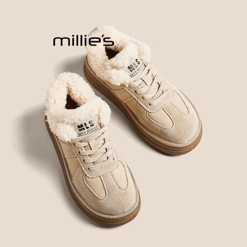 MILLIE'S/妙丽复古毛毛鞋女