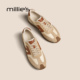 真皮复古运动休闲德训鞋 MILLIE 女2026新款 秋季 妙丽厚底阿甘鞋