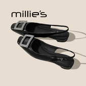 妙丽方头平底韩版 小香风绝美气质时尚 MILLIE 百搭浅口单鞋 女P