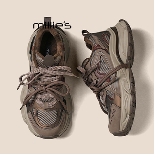 女休闲百搭运动鞋 妙丽冬季 潮流舒适厚底老爹鞋 加绒时尚 MILLIE