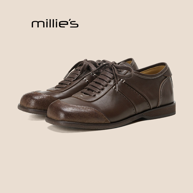 MILLIE'S妙丽真皮德训鞋女巨好看