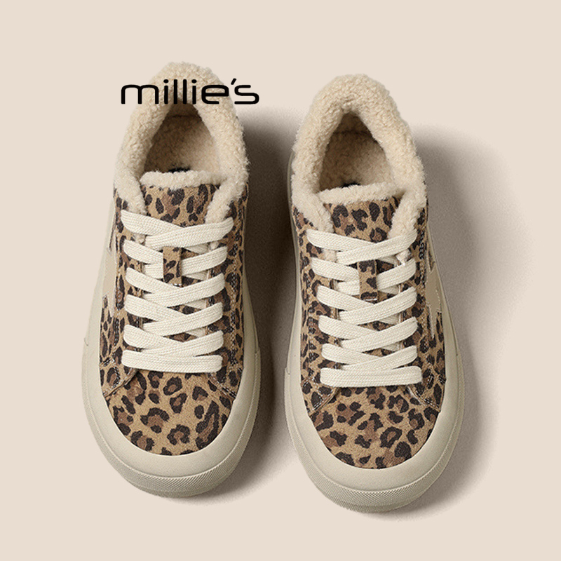 MILLIE'S/妙丽厚底加绒星星板鞋