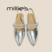 妙丽真皮软底凉鞋 女夏季 MILLIE 外穿精致高级感尖头玛丽珍鞋