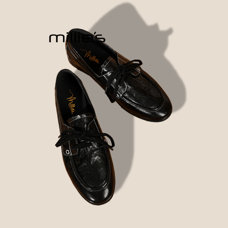 MILLIE'S/妙丽真皮乐福鞋