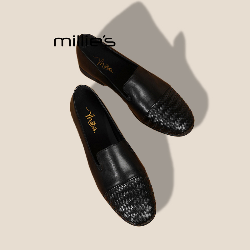 MILLIE'S/妙丽真皮软皮乐福鞋