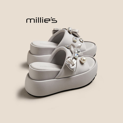 MILLIE'S/妙丽厚底增高凉拖鞋