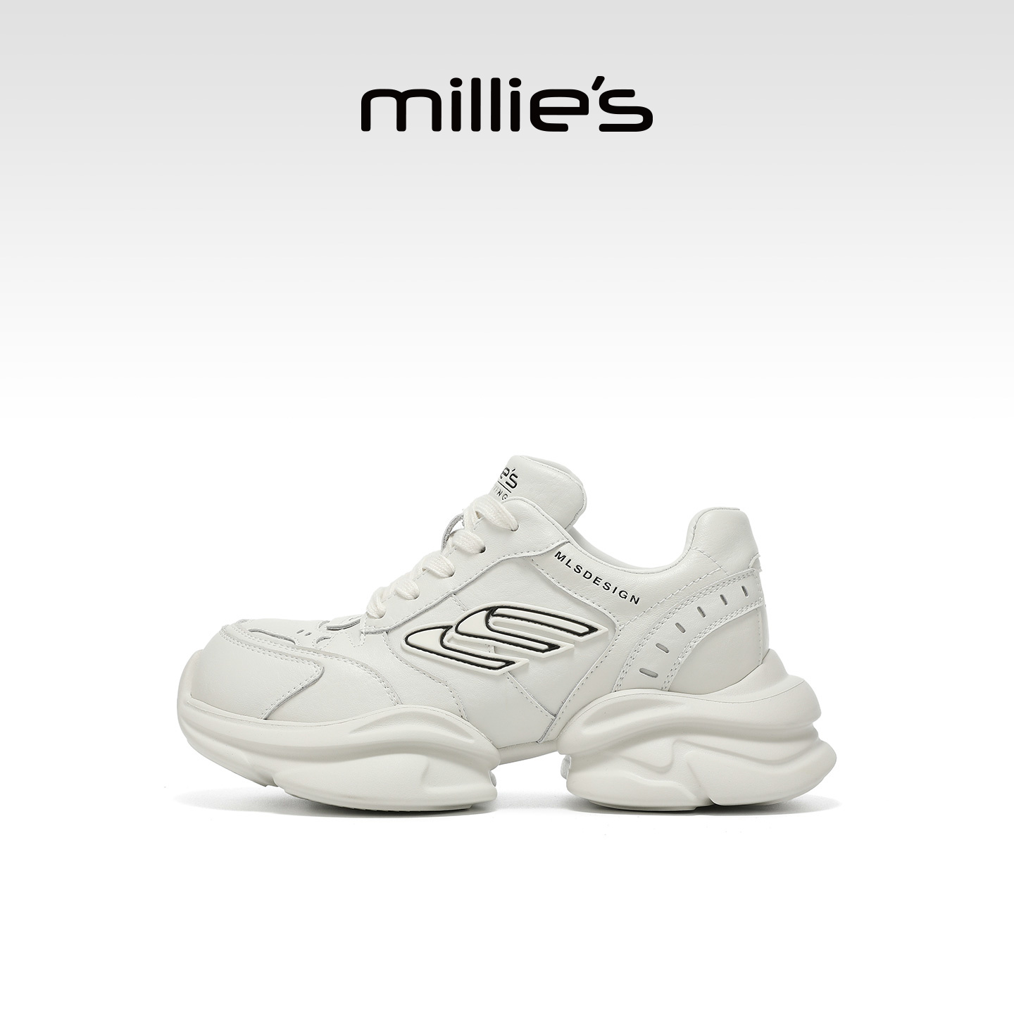 MILLIE'S/妙丽真皮厚底老爹鞋